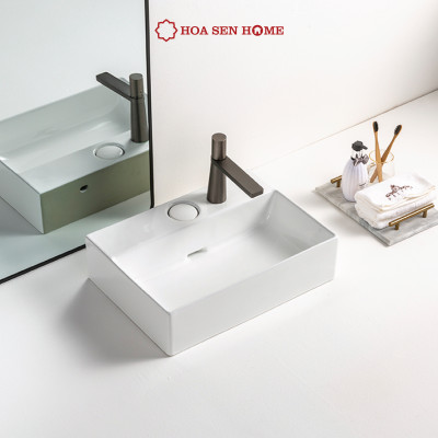 Lavabo đặt bàn TUSLO Pro PALL015, sứ vuông để bàn, chất liệu sứ Ceramic cao cấp, công nghệ men Nano kháng khuẩn đến 89% - Hàng chính hãng