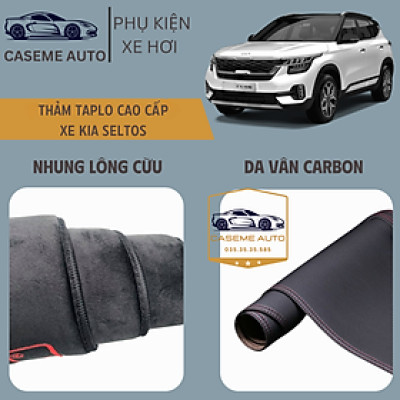[KIA SELTOS] Thảm Taplo 3 Lớp Dành Cho Xe KIA SELTOS, Nhung Lông Cừu Và Da Vân Carbon Cao Cấp - Hàng Chính Hãng