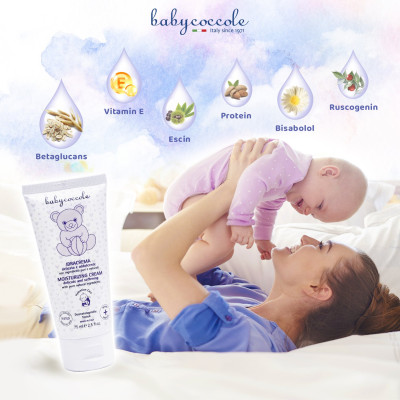 Kem dưỡng ẩm chiết xuất hạnh nhân Babycoccole 0M+ - 75ml