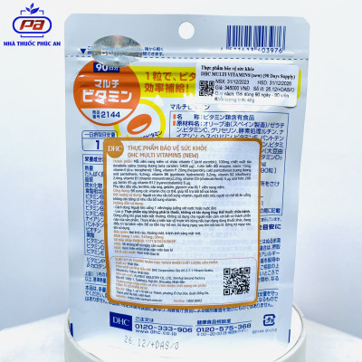 Viên uống vitamin tổng hợp DHC Multi Vitamins Nhật Bản 30 - 90 ngày bổ sung 12 loại vitamin