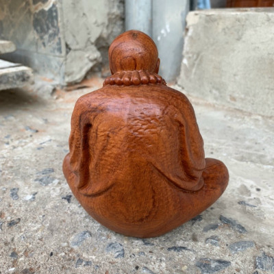 Tượng đạt ma sư tổ ngồi thiền bằng gỗ hương đá kt 20×17×11cm 