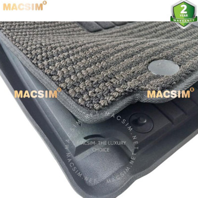 Thảm lót sàn xe ô tô 2 lớp Hyundai Palisade 2022-2024+ Nhãn hiệu Macsim 3W chất liệu nhựa TPE đúc khuôn cao cấp - màu đen (2 hàng ghế)