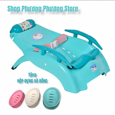 ✅ Ghế nằm gội đầu cho bé có tay vịn ĐẠI tặng kèm HỘP ĐỰNG XÀ BÔNG
