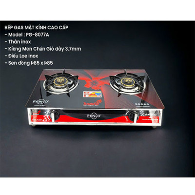 Bếp gas đôi mặt kính Pengo PG- 8077A( hàng chính hãng)
