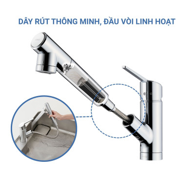 Vòi rửa chén Takagi JY100BN-NNBNDK3 – Bộ vòi rửa nóng lạnh cao cấp Nhật Bản