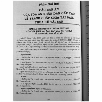 Sách Tuyển Tập Các Bản Án Của Tòa Án Nhân Dân Cấp Cao Về Dân Sự và Tố Tụng Dân Sự (Dành cho Thẩm phán, Thẩm tra viên, Hội thẩm, Kiểm sát viên, Luật sư và các học viên tư pháp) - V2443A