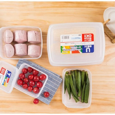 Combo 02 hộp nhựa bảo quản thực phẩm Nakaya 1300ml, có nắp mềm - Nội địa Nhật Bản