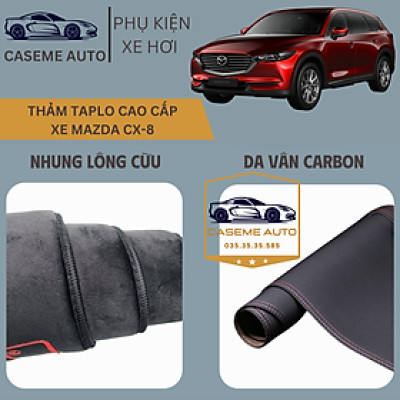 [MAZDA CX-8] Thảm Taplo 3 Lớp Dành Cho Xe MAZDA CX-8, Nhung Lông Cừu Và Da Vân Carbon Cao Cấp - Hàng Chính Hãng