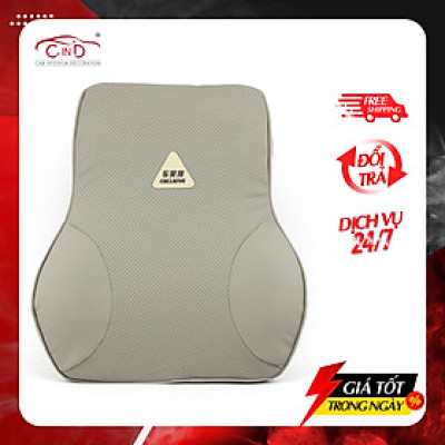 Tựa Lưng Ô Tô Cao Su Non Bọc Da CHELAIYA MS001 Màu Xám