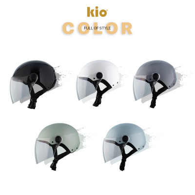 Mũ Bảo Hiểm Nửa Đầu Kio SafeStyle Go KN01KD, Kính Dài Phủ Nano Chống Tia UV, Lớp Lót Kháng Khuẩn
