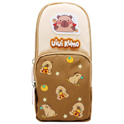 Bóp Viết Vải Dạng Đứng Capybara - Shunde 9128 - Màu Nâu Đậm