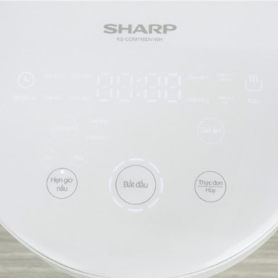 Nồi cơm điện tử Sharp 1.1 lít KS-COM110DV-WH, Công suất 790W - Hàng chính hãng