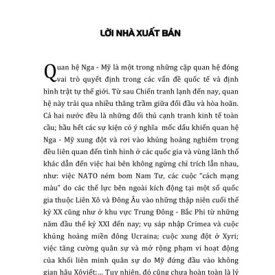 Đối Đầu Nga-Mỹ - "Cuộc Chiến Tranh Lạnh Mới"?