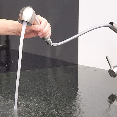 Vòi rửa chén nóng lạnh 2 chế độ chảy, dây kéo Inox SUS 304 Eurolife EL-T10R