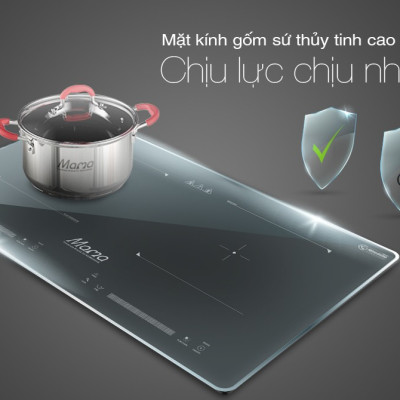 Bếp đôi điện từ Sunhouse Mama MMB9201DIH, Công suất 4000W, Mặt kính cường lực siêu bền, Điều khiển cảm ứng, Nhập khẩu nguyên chiếc từ Thái Lan, Hàng chính hãng - Bảo hành 3 năm tại nhà