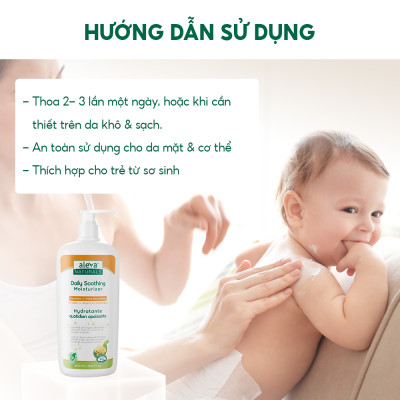 Sữa dưỡng thể cho bé giúp làm mịn da, giảm ngứa ngáy Aleva Naturals (chai 240ml/60ml)