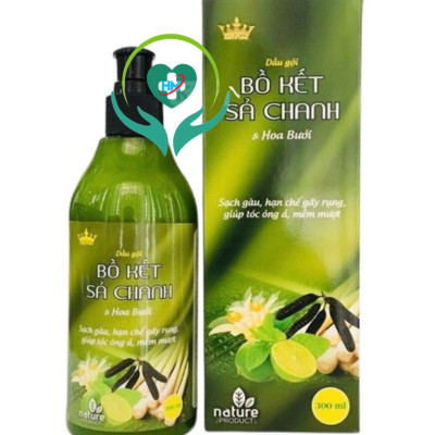 Dầu gội Bồ kết sả chanh , hoa bưởi Kingphar , chai 300ml