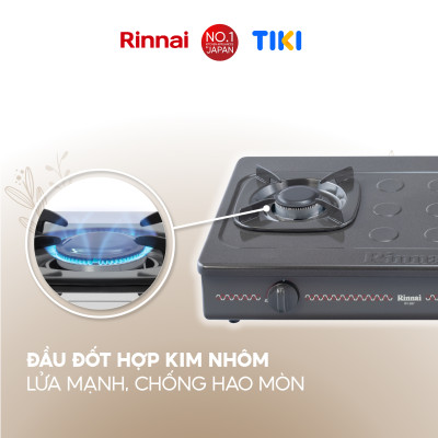 Bếp gas dương Rinnai RV-287(G)N mặt bếp men và kiềng bếp men - Hàng chính hãng.