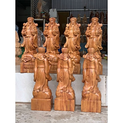 Tượng trạm khắc ông thần tài bằng gỗ hương đá 