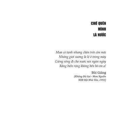 Chớ Quên Mình Là Nước