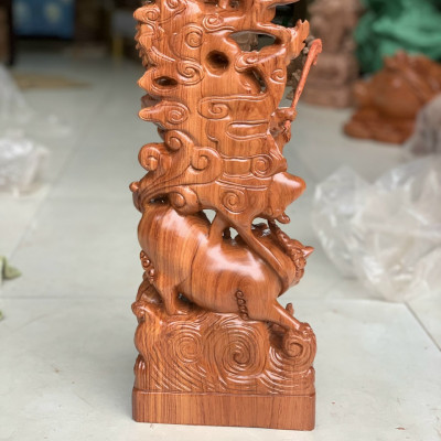 Tượng đạt ma sư tổ bằng gỗ hương đá kt cao 70cm