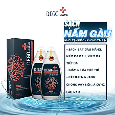 Combo 2 dầu gội sạch gàu hết ngứa Dego Pharma chiết xuất hoàn toàn từ thiên nhiên cải thiện tình trạng vảy nấm (80ml)