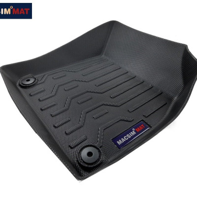 Thảm lót sàn xe ô tô Volvo XC90 2012 đến nay Nhãn hiệu Macsim chất liệu nhựa TPV cao cấp màu đen nhám (FDW-051)