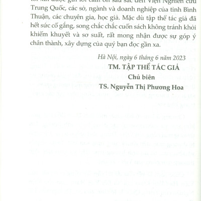 Thương Mại Nông Sản Giữa Việt Nam Và Trung Quốc Trong Bối Cảnh Mới (Sách chuyên khảo) - TS. Nguyễn Thị Phương Hoa (Chủ biên)
