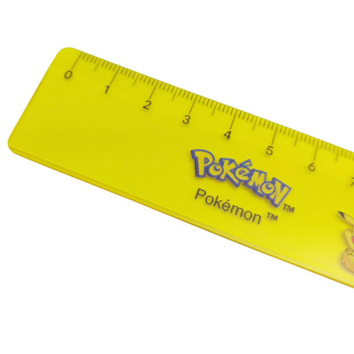 Thước Nhựa 18 cm Pokemon - Plus 900-V062 - Màu Vàng