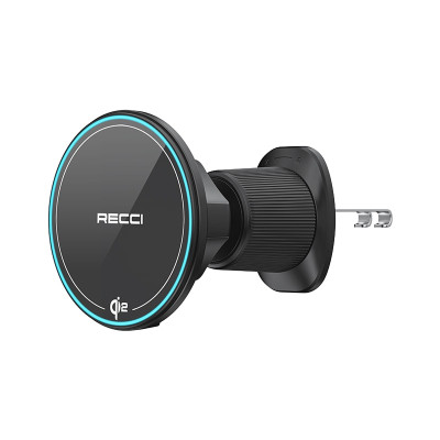 Đế giữ điện thoại tích hợp nam châm và sạc không dây dùng trên xe ô tô RECCI RHO-C43 Hàng chính hãng