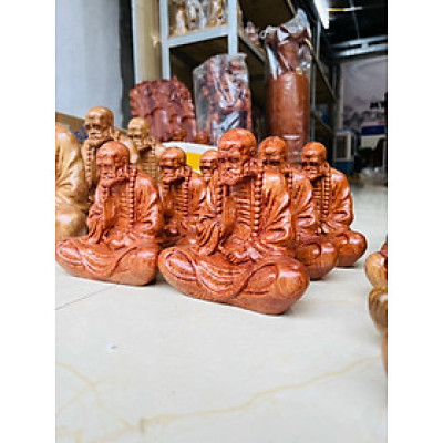 Tượng đạt ma sư tổ bằng gỗ hương đá kt 15×15×7cm