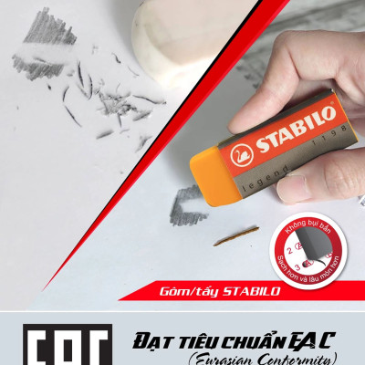 Hộp 20 viên tẩy lớn STABILO - Hộp 20 viên màu trắng (ER186/20)
