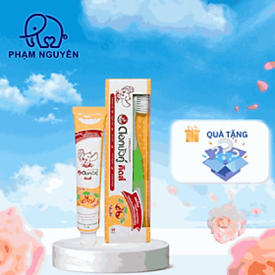 Kem đánh răng thảo dược Dokbuaku cho bé vị cam chống sâu răng - 35g/Tuýp