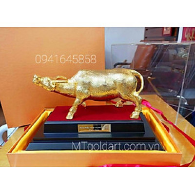 Tượng trâu dát vàng 24k( 32x30x20cm) MT Gold Art- Hàng chính hãng, trang trí nhà cửa, phòng làm việc, quà tặng sếp, đối tác, khách hàng, tân gia, khai trương 