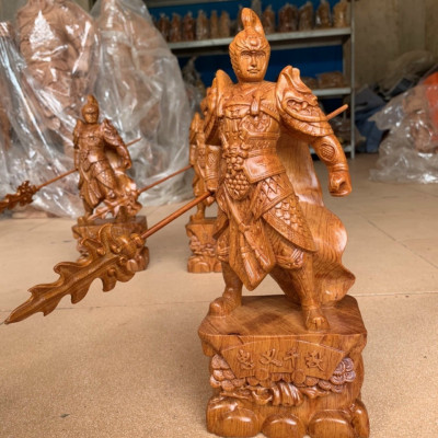 Tượng triệu vân ,triệu tử long gỗ hương đá kt cao 20