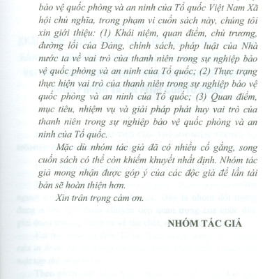 Thanh Niên Với Vai Trò Bảo Vệ Quốc Phòng Và An Ninh Của Tổ Quốc Việt Nam Xã Hội Chủ Nghĩa