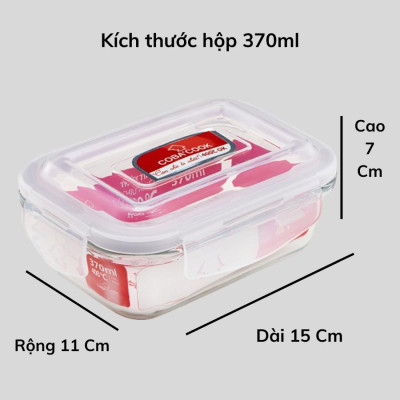 Bộ 6 hộp thủy tinh hình tròn và chữ nhật 370 ml+ 400 ml-CCR4L36