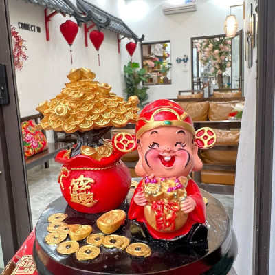 Tượng thần tài kèm hũ vàng trang trí nhà cửa nơi làm viêc Đồ trang trí Quà tặng Đồ trang trí Đồ trang trí Đồ trang trí Đồ trang trí Quà tặng