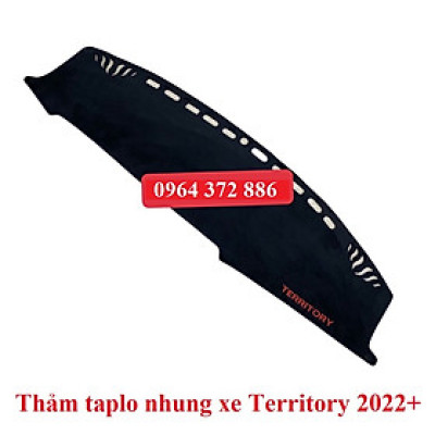 Thảm taplo nhung lông cừu xe Ford Territory 2022 2023 màu đen , hàng 3 lớp, có đế chống trượt, chống nắng nóng hiệu quả