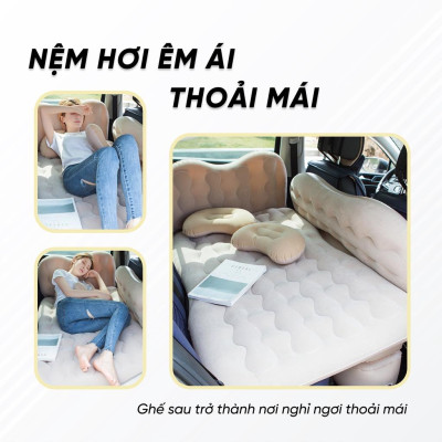 Giường Nệm Hơi Ô Tô Cao Cấp - Đệm Ô Tô Cho Xe 5,7 Chỗ - Phiên Bản Chống Nóng Lưng - 