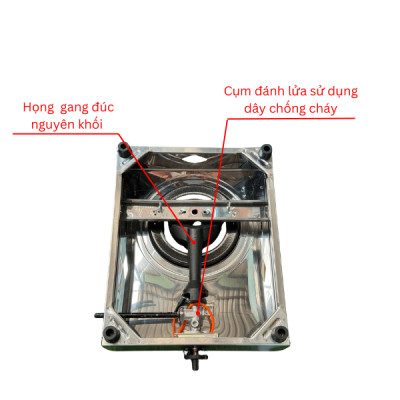 Bếp Gas Khè Công Nghiệp Gia Đình Inox GDV 1 Lò Đốt - Hàng Chính Hãng