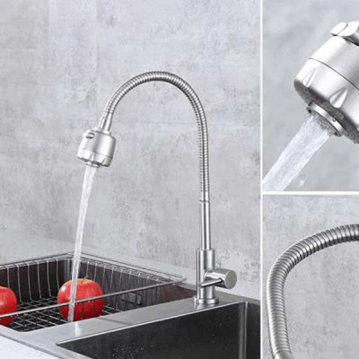 Vòi chậu chén lạnh cần mềm Inox 304 Yamato CLI01