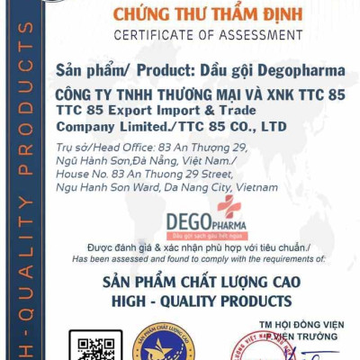 Dego Pharma - Dầu gội sạch vảy gàu mảng trắng, hết ngứa chiết xuất thiên nhiên từ vỏ cây Zizyphus, sản xuất theo tiêu chuẩn và dưới sự giám sát của công ty dược phẩm Châu Âu (80ml)