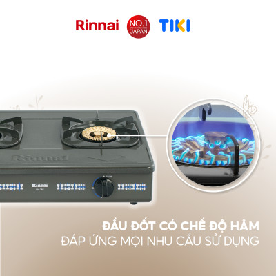 Bếp gas dương Rinnai RV-367(G)N mặt bếp men và kiềng bếp men - Hàng chính hãng.