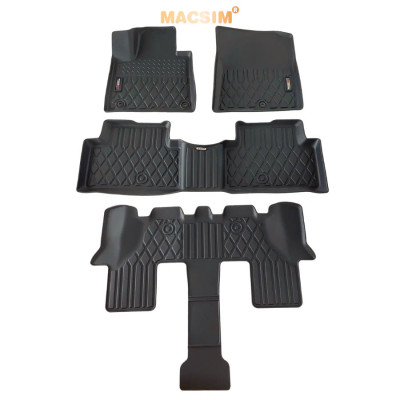 Thảm lót sàn xe ô tô Kia Sorento 2021+ (3 hàng ghế)Nhãn hiệu Macsim chất liệu nhựa TPE cao cấp màu đen