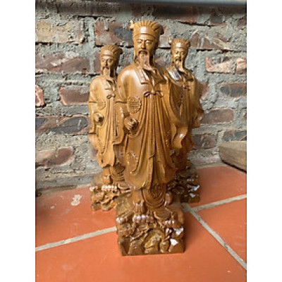 Tượng khổng minh ( Gia cát lượng ) bằng gỗ bách xanh kt 80×27×17cm