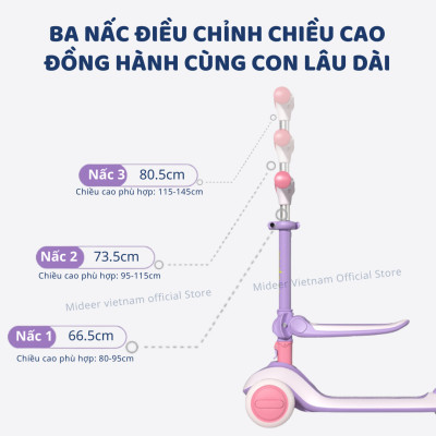 Xe Trượt Scooter Mideer Cao Cấp gấp gọn có ghế ngồi cho bé