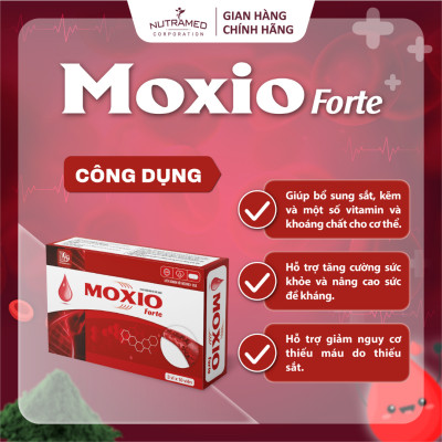 Viên uống Moxio Forte hỗ trợ bổ máu, tăng cường sức đề kháng, ngăn ngừa nám da (30 viên) - Nutramed