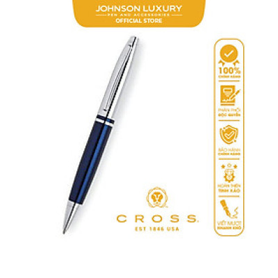 Bút Ký Doanh Nhân Cao Cấp CROSS Calais Thân Sơn Mài Màu Xanh Dương, Nắp Mạ Chrome