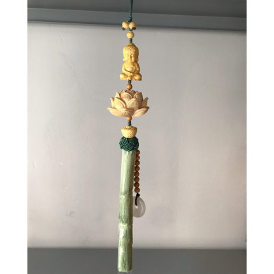 Khánh Liên Hoa Trang Trí Xe Hơi , Dây Treo Sen Gỗ Hoàng Dương Trang Trí Ô Tô